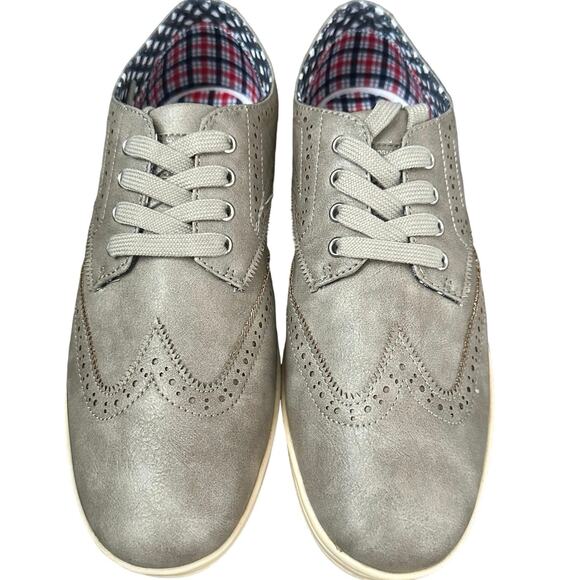 Ben Sherman Nicholas wingtip Oxford lt gray PU size 8 - Picture 1 of 9